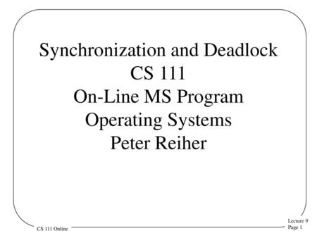 Outline Other synchronization primitives