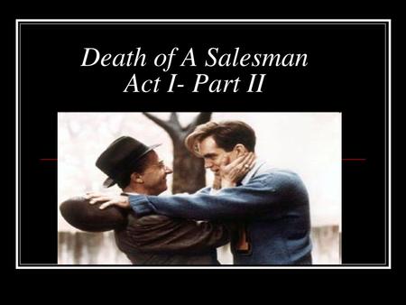 Death of A Salesman Act I- Part II