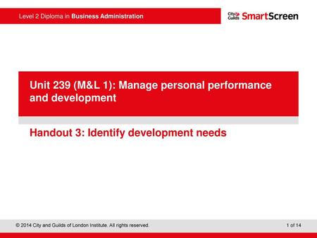 Handout 3: Identify development needs