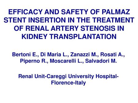 Renal Unit-Careggi University Hospital-Florence-Italy