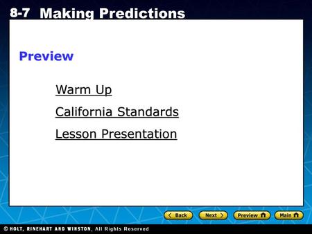 Preview Warm Up California Standards Lesson Presentation.