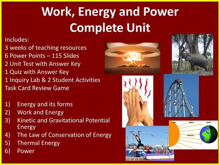 Work, Energy and Power Complete Unit