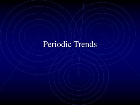 Periodic Trends.