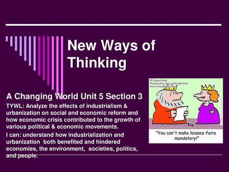 New Ways of Thinking A Changing World Unit 5 Section 3