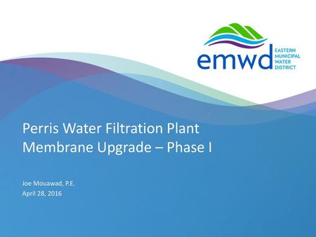 Perris Water Filtration Plant Membrane Upgrade – Phase I