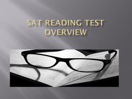 SAT Reading Test Overview