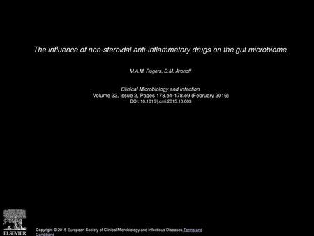 M.A.M. Rogers, D.M. Aronoff  Clinical Microbiology and Infection 