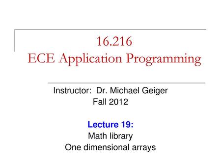 ECE Application Programming