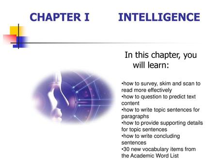 CHAPTER I INTELLIGENCE