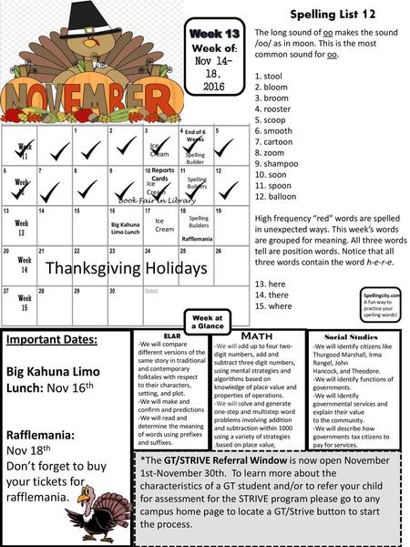 Thanksgiving Holidays