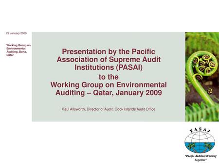 to the Working Group on Environmental Auditing – Qatar, January 2009