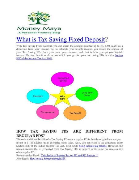 What is Tax Saving Fixed Deposit?