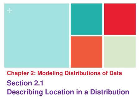 Describing Location in a Distribution