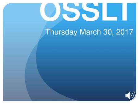 OSSLT Thursday March 30, 2017.