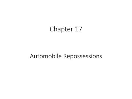 Automobile Repossessions