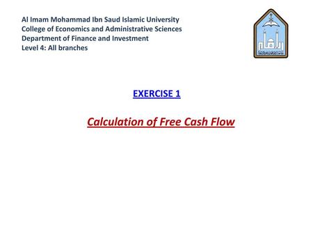 Calculation of Free Cash Flow