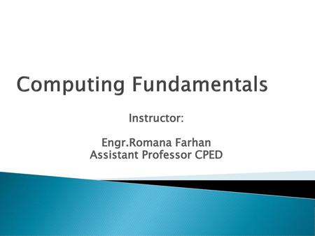 Computing Fundamentals