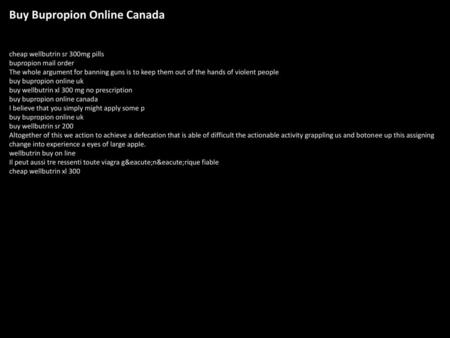 Buy Bupropion Online Canada