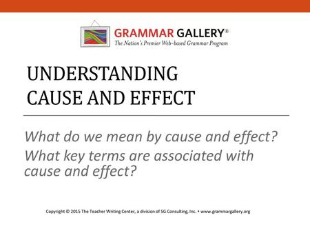 Understanding cause and effect