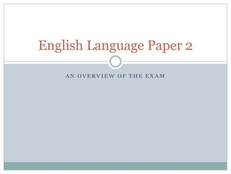 English Language Paper 2