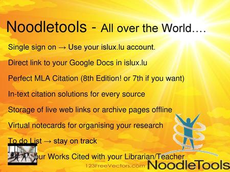 Noodletools - All over the World….