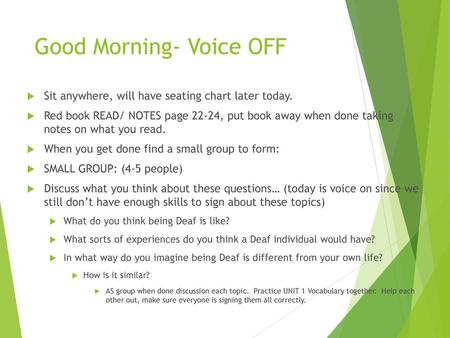 Good Morning- Voice OFF