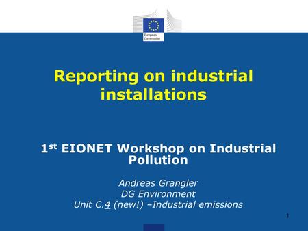 Reporting on industrial installations