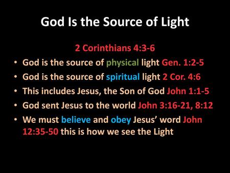 God Is the Source of Light