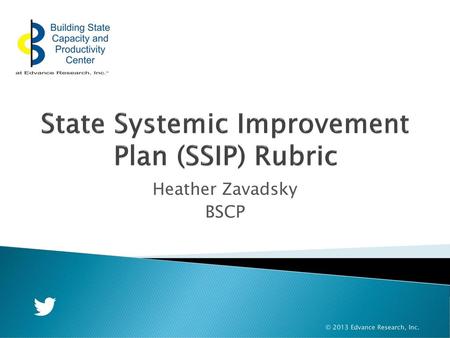 State Systemic Improvement Plan (SSIP) Rubric