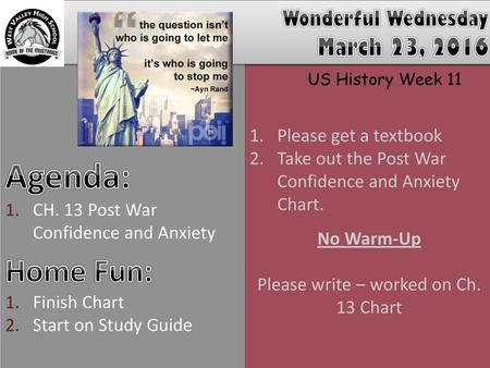 Please write – worked on Ch. 13 Chart