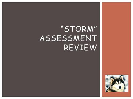 “Storm” Assessment Review