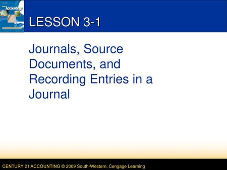 Journals, Source Documents, and Recording Entries in a Journal