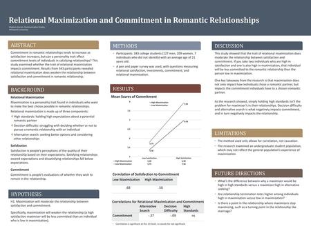 Relational Maximization and Commitment in Romantic Relationships