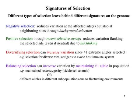 Signatures of Selection