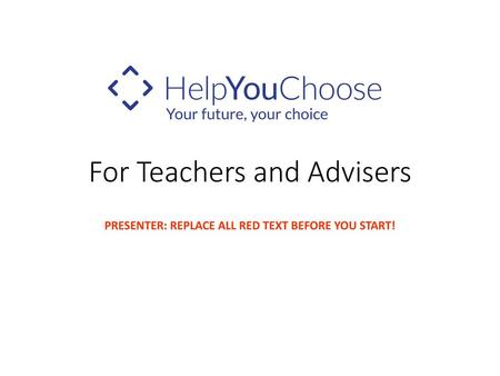 For Teachers and Advisers