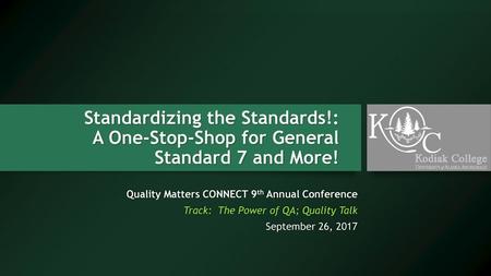 Standardizing the Standards