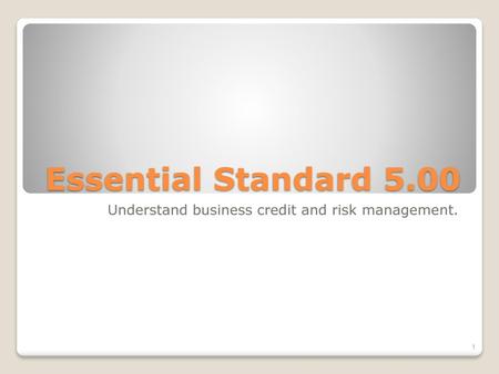 Understand business credit and risk management.