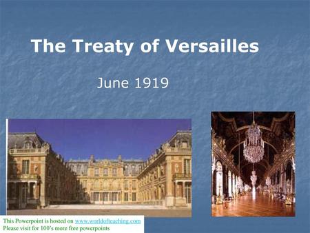 The Treaty of Versailles