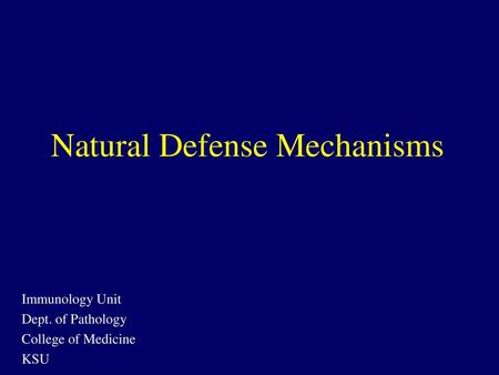 Natural Defense Mechanisms