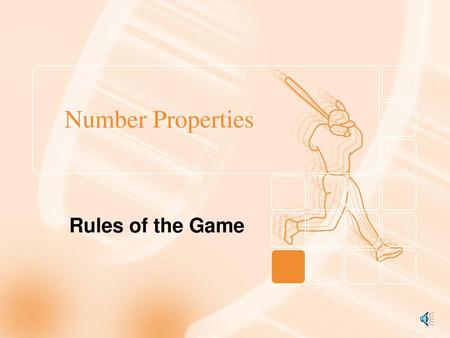 Number Properties Rules of the Game.