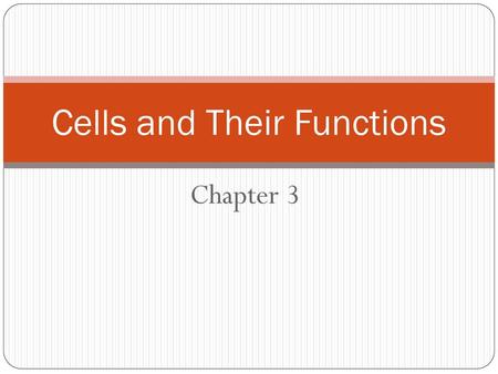 Cells and Their Functions