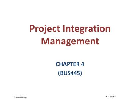 Project Integration Management