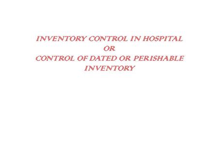 WHAT IS INVENTORY ? Inventory is defined as itemized list of goods with their estimated prices. It is the annual account of stock taken in any business.