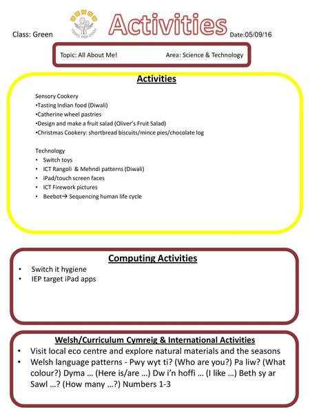 Welsh/Curriculum Cymreig & International Activities