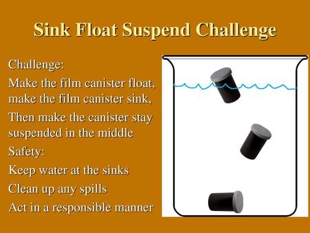 Sink Float Suspend Challenge