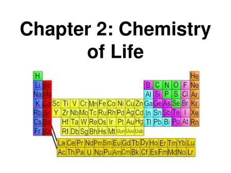 Chapter 2: Chemistry of Life