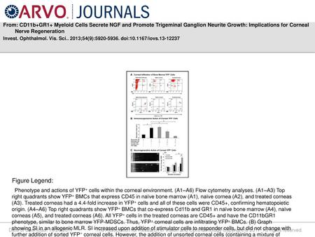 From: CD11b+GR1+ Myeloid Cells Secrete NGF and Promote Trigeminal Ganglion Neurite Growth: Implications for Corneal Nerve Regeneration Invest. Ophthalmol.