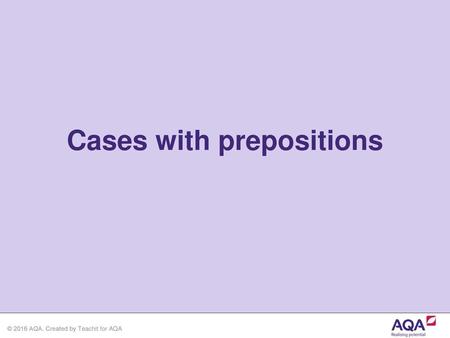 Cases with prepositions