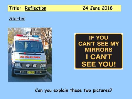 Title:  Reflection June 2018