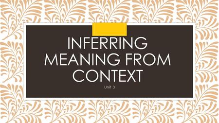 Inferring meaning from context